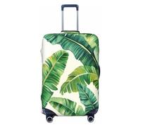 HBDVHZ Funda de equipaje con estampado de hojas de plátano tropical, accesorios de viaje ligeros de moda, Black, XL