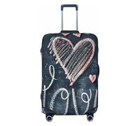 HBDVHZ Funda de equipaje con estampado de palabras y corazones con texto en inglés "I Love You Words with Hearts", accesorios de viaje, Black, M