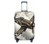HBDVHZ Funda de equipaje con impresión de avión de la Segunda Guerra Mundial 04, accesorios de viaje ligeros de moda, Black, M