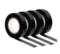 HBERCAI 4 Rollos 16 mm x 15 m Cinta Aislante Reparadora,Cinta aislante,Cinta Aislante Adhesiva de PVC,Cintas EléCtrico Cinta Aislante Universal,Para Proteger y Reparar Cables-Negro