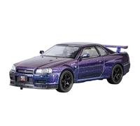 HBEUBUOEB Modelos Prefabricados Vehículos Motor 1:32 para R34 Skyline Supercar Aleación Metal Fundido Presión Modelo Coche Sonido Luz Regalo Vacaciones para Novio Coleccionar Pasatiempo(Purple)