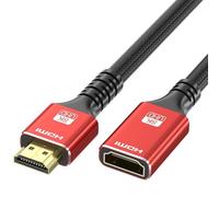 HBFQMDJLX Cable de extensión HDMI 2.1 macho a hembra, 8K @60Hz 4K @120Hz HDR 3D, cable extensor HDMI trenzado chapado en oro para monitor, proyector, TV, juegos, compatible con HDMI 2.0/4.5 pies, 22