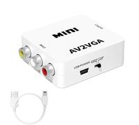 HBFQMDJLX Convertidor AV/Interfaz de vídeo/RCA a VGA, adaptador de audio de vídeo de 1080p, es adecuado para salidas de consolas de juegos/cajas de TV/DVDs/VCDS a proyectores/televisores/proyectores