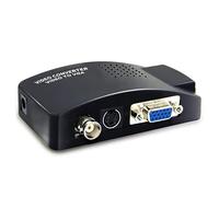 HBFQMDJLX Convertidor BNC a VGA, adaptador S-Video AV a VGA con resolución 1280 x 1024/1024 x 768/800 x 600, para cámara CCTV, DVD, DVR, PC, portátil a monitor VGA, alimentación de 5 V CC