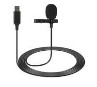 HBFQMDJLX Micrófono condensador USB profesional, carcasa de metal, micrófono de solapa omnidireccional para vlogging, transmisión en vivo, clases en línea, podcasting con reducción de ruido