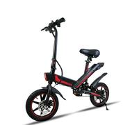 HBFTXRIDE Bicicleta eléctrica plegable de 14 pulgadas, bicicleta eléctrica para adulto, 25 km/h, 36 V, 10,4 Ah, batería de litio, hasta 35-45 km bicicleta eléctrica para hombre y mujer, pedaleo