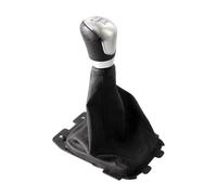 HBGURM Cambios Marcha Coche ABS Con Funda Cuero Sintético Negro Pomo De Cambio Marchas Manual Para Ford Para Ecosport 2012-2018(6 Speed Silver)