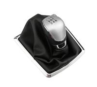 HBGURM Cambios Marcha Coche Funda De Cuero Para Palanca Cambios 5 6 Velocidades Para Ford Para Focus 2 MK2 Para Fiesta Y Para Kuga 2005-2012(5Speed silver)