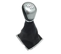 HBGURM Cambios Marcha Coche Para Ford Para Focus 2 MK2 FL MK3 MK4 Para Fiesta MK7 Para KUGA Funda Protectora Para Pomo De Cambio Marchas Manual 5/6 Velocidades(6 Speed Silver)