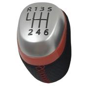 HBGURM Cambios Marcha Coche Pomo De Palanca Cambios Cuero Para Renault Para Captur 1 I MK1 2013-2019 6 Velocidades(6 speed red line)