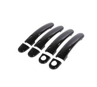 HBGURM Cubiertas Adhesivas Negras Cromadas Para Manijas De Puerta De Coche Para Skoda Para Rapid 2011-2019 Manilla Exterior Coche(Black 2 keyholes)
