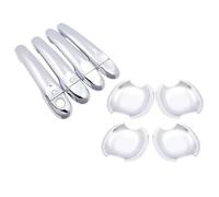 HBGURM Embellecedores Cromados Para Manijas De Puerta De Coche Para Nissan Para Tiida Para Pulsar C12 MK2 2012-2019 Manilla Exterior Coche(HandleBowl 2 Button)