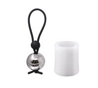 HBHYU Anillo de pene de silicona ajustable BDSM con bola de metal Anillo de testículo Peso de testículo Bola de esclavitud pesada Camilla Anillo de pene Escroto Pene Juguete sexual(1 Bälle)