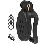 HBHYU BDSM Bondage Chastity Cage Jaula de castidad for hombres Jaula de resina for pene con 4 anillos for pene Cinturón de castidad Hombre Chastity Cock Cage Ring Set SM Bondage Sex Toy(Schwarz,B)
