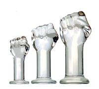 HBHYU BDSM Bondage Consolador de mano de vidrio transparente, 3 tamaños S/M/L Puño grande Anal Butt Plug Cristal Consolador anal grande Fisting Consolador Ano/Vagina Coqueteo Juguetes sexuales for muj