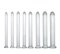 HBHYU BDSM Diámetro 5-12 mm Tapón de pene de vidrio, 8 piezas Dilatador de catéter uretral de estilo corto Dilatador uretral de cristal transparente Juguetes eróticos for hombres