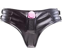 HBHYU Cinturón de castidad de cuero for mujer con consolador de silicona, tapón anal, cintura ajustable 76-120 cm, cinturón de castidad, ropa interior, bragas masturbadoras, vibradores, conjunto de ju