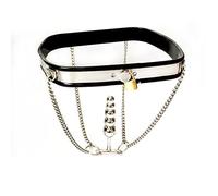 HBHYU Cinturón de castidad de silicona de acero inoxidable for mujer, bragas de bondage con jaula de castidad for mujer con 5 cuentas, tapón anal/enchufe vaginal, cinturón de castidad, juego de privac