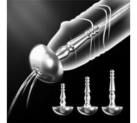 HBHYU Dilatador uretral hueco de acero inoxidable for hombres, dilatadores con tapón for pene, catéter, dilatador uretral SM, Juguetes sexuales for hombres(L)