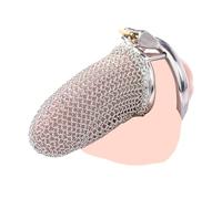 HBHYU Jaula de castidad con cadena de malla for pene, jaula de castidad con cerradura invisible for hombres, jaula for pene, jaula de castidad de acero inoxidable, cinturón de castidad masculino, jaul