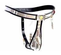 HBHYU Jaula de castidad de acero inoxidable for hombres, ropa interior de bondage masculina, jaula de castidad, jaula de pene transpirable de acero inoxidable for hombres con tapón anal, jaula for pen