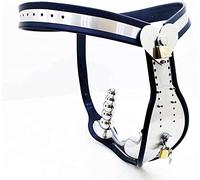 HBHYU Jaula de castidad en forma de Y de acero inoxidable for hombre, jaula de castidad masculina con 5 cuentas, tapón anal y catéter urinario, cinturón de castidad Bondage, juguetes sexuales SM for h