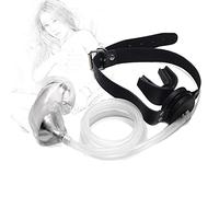 HBHYU Mordaza de silicona for orinal, mordaza SM con tapón bucal con embudo for orina, mordaza sexual Oral Gay, arnés, mordaza, juguete sexual Bondage for mujeres, hombres y parejas(Transparent)