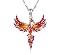 HBLICY Collar de plata de ley con colgante de fénix ascendente, joyería de fénix, regalo para mujer, plata de ley, sin piedras preciosas