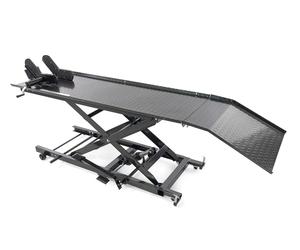 HBM Mesa elevadora para motocicletas de 450 kg plataforma hidráulica, ajustable y antideslizante