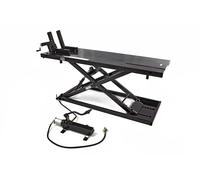 HBM mesa elevadora para motos 200 x 71 cm, hidráulica, neumática, negra