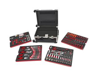 HBM Professional Caja de herramientas de 238 piezas, carro de herramientas con incrustaciones de carbono