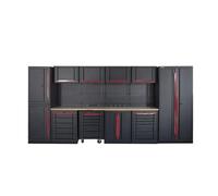 HBM Sistema de taller modular experto, 17 piezas, negro rojo