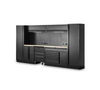 HBM sistema modular de taller 13 piezas, negro