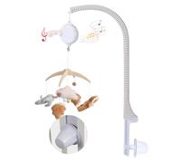 HBM Woodland - Juego de móvil para cuna de bebé con soporte de abrazadera, móvil colgante de felpa de terciopelo de cristal suave con animales del bosque, altura ajustable, girado a mano, tonos tierra