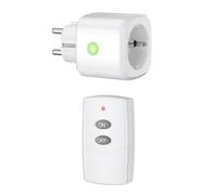 HBN 1 x enchufe inalámbrico con 1 mando a distancia, 16 A/3.680 W, juego de enchufes inalámbricos para interior decoración navideña, electrodomésticos, alcance de 30 m, color blanco
