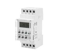 HBN Interruptor Temporizador Digital para Carriles de Sombrero, Pantalla LCD, Programable en 7 Días, 8 Programas de Conmutación, 24 h, Temporizador AM/PM, Tiempo de Verano/Invierno, Función Aleatoria