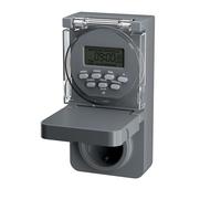 HBN Temporizador digital para exteriores, 8 programas de conmutación, temporizador semanal con función aleatoria, IP44, para decoración navideña, bombas de piscina, iluminación en el jardín, 3680 W