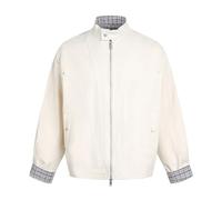 HBODHBGS Chaqueta de hombre primavera y otoño estilo coreano a cuadros patchwork cuello mandarín chaqueta de béisbol abrigos-Apricot-XL