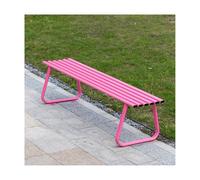 HBOOMOEM Banco de Jardin Exterior, Banco con Respaldo Exterior, Cuenta con Una Gran Capacidad de Carga y Es Adecuado para Porches, CéSpedes, Jardines y Patios.(Pink,Backless)