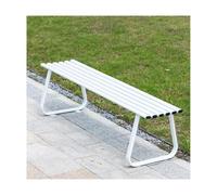 HBOOMOEM Banco de Jardin Exterior, Banco con Respaldo Exterior, Cuenta con Una Gran Capacidad de Carga y Es Adecuado para Porches, CéSpedes, Jardines y Patios.(White,Backless)