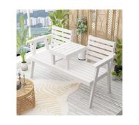 HBOOMOEM Bancos Exteriores para Jardin, Banco Arcon Jardin Exterior, Robusto y Duradero, FáCil de Montar y Adecuado para Patios, Terrazas y Reuniones en El JardíN.(White)