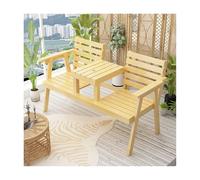 HBOOMOEM Bancos Exteriores para Jardin, Banco Arcon Jardin Exterior, Robusto y Duradero, FáCil de Montar y Adecuado para Patios, Terrazas y Reuniones en El JardíN.(Natural Wood)