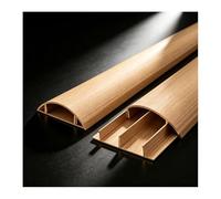 HBOOMOEM Canaletas para Cables, Canaleta para Cables De Suelo, DiseñAdo para Ocultar Cables de ExtensióN y Diversos Cables; Apto para Su Uso en Paredes y Suelos.(Yellow Wood Grain,No. 4-5m)