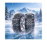 HBOOMOEM Car Snow Chain, Cadenas para NeumáTicos, Agarre Firme | Autofijable y Reutilizable; Apto para Sedanes y Camionetas(215/80R16)
