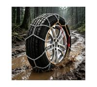 HBOOMOEM Catene da Neve, Cadenas para Coche, Diseño de Cobertura Total | Equipado con Un Tensor; Ofrece Un Agarre Firme y Una Estructura Robusta(225/75R15)