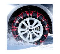 HBOOMOEM Catene da Neve, Cadenas Ruedas Nieve, Agarre Excepcional | DiseñO de Cobertura Total, FáCil de Instalar; Apto para Sedanes y Camionetas(Red,205/80R14)
