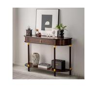 HBOOMOEM Consola De Media Luna，Maciza Mesa Consola De Madera Semicircular，Adecuado para Salas De Estar, Pasillos, VestíBulos, Oficinas Y Otros Espacios Similares.(120 * 80 * 33CM)