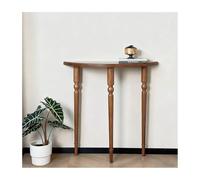 HBOOMOEM Consola Moderna De Media Luna SóLida，Maciza Mesa Consola De Madera Semicircular，FáCil De Instalar, Adecuado para Salas De Estar, Pasillos, VestíBulos Y Entradas.(Walnut,100 * 25 * 80CM)