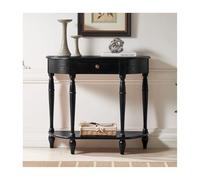 HBOOMOEM Consola Moderna De Media Luna SóLida，Maciza Mesa Consola De Madera Semicircular，FáCil De Montar, Adecuado para Pasillos, Entradas, Oficinas Y Otros Lugares.(Black,120 * 30 * 80CM)