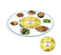 HBOOMOEM Tocadiscos De Cristal Templado，Bandeja Giratoria Redonda Transparente，De Mesa Giratorio Redondo，Adecuado Para Reuniones Familiares, Hoteles, Restaurantes, Etc.(B,100CM/39.4in)